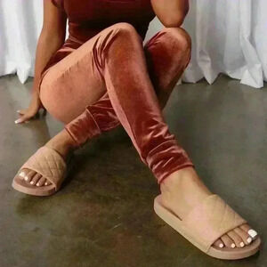NWT FASHION NOVA NUDE SLIDES